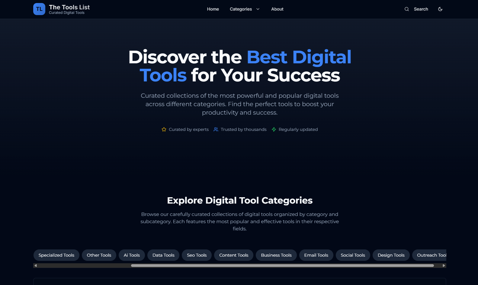 The tools list